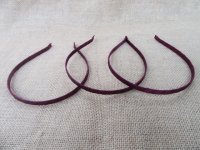 20Pcs Dark Purple Hair Band Headband with Satin Cover 7mm Wide
