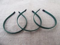 20Pcs Dark Green Hair Band Headband NO Teeth 10mm Wide