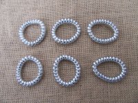 100Pcs Silvery Coil Spring Hair Tie Hair Elastic 6cm Dia.