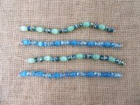 10Strands Unfinished Glass Beaded Bracelets 24cm Long