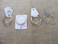 12Pkts Fashion Rhinestone Bangles Bracelets 55-70mm Dia. Assorte