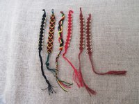 12X Handmade Knitted Unfinished Bracelets with Wooden Beads 12X Handmade Knitted Unfinished Bracelets with Wooden Beads