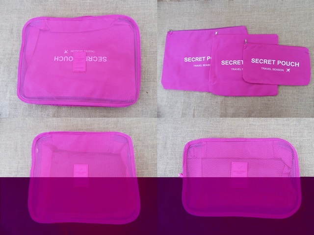4Set 6in1 Zipper Waterproof Luggage Travel Bags Packing Organize