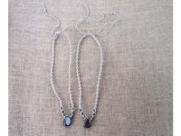 12Pcs Handmade Hemp Knitted Necklace with Hematite Pendants