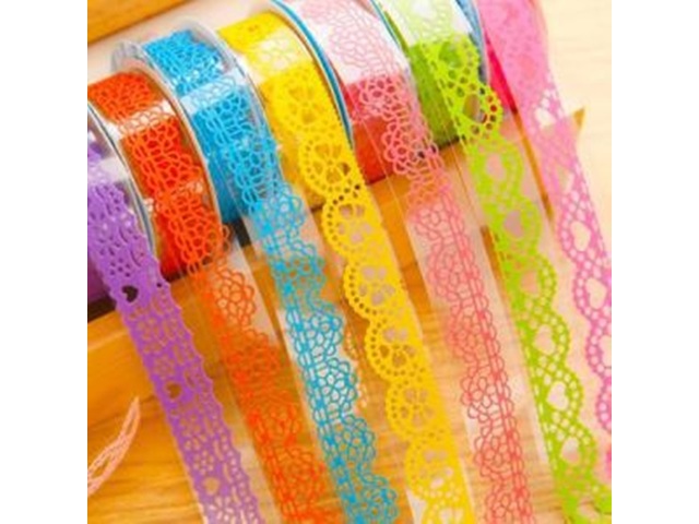 30Rolls Bud Silk Stationery Stickers Hollow Out Lace Sticker Mix