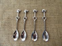 4Pkts X 2Pcs Tea Coffee Drinking Spoon Heart Teaspoon Wedding