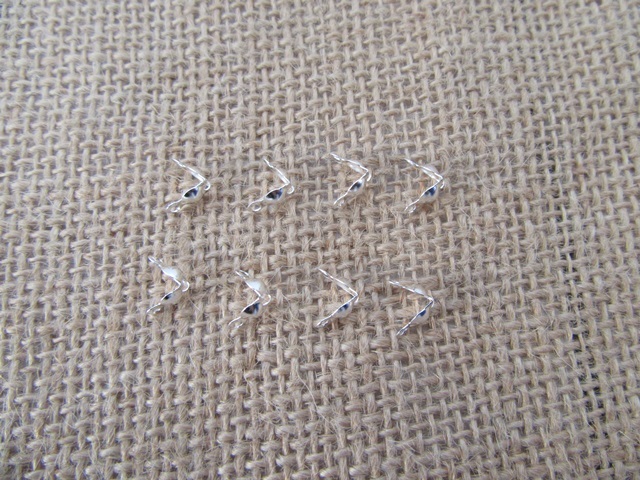 100Packs X 20Pcs Silver Charlotte End Crimps Bead Tips 4mm Clams 100Packs X 20Pcs Silver Charlotte End Crimps Bead Tips 4mm Clams