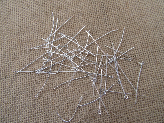 500Grams Silver Plated Eye Pins Jewelry Finding 41mm