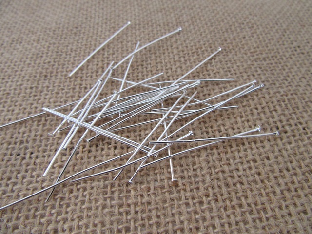 50Pkts X 50Pcs Silver Plated 41mm Head Pins Jewelry Finding