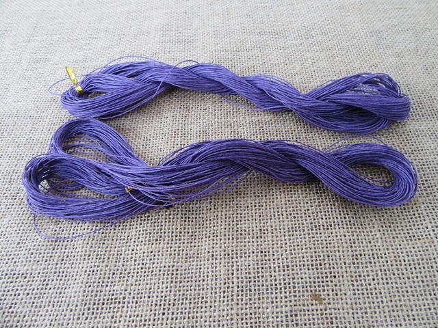 6Pcs X 30Meters Purple Hemp Waxed Thread Cord for DIY Handcraft - Click Image to Close