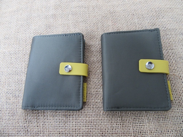 12Pcs Leatherette Card Bag with Button Purse Wallet