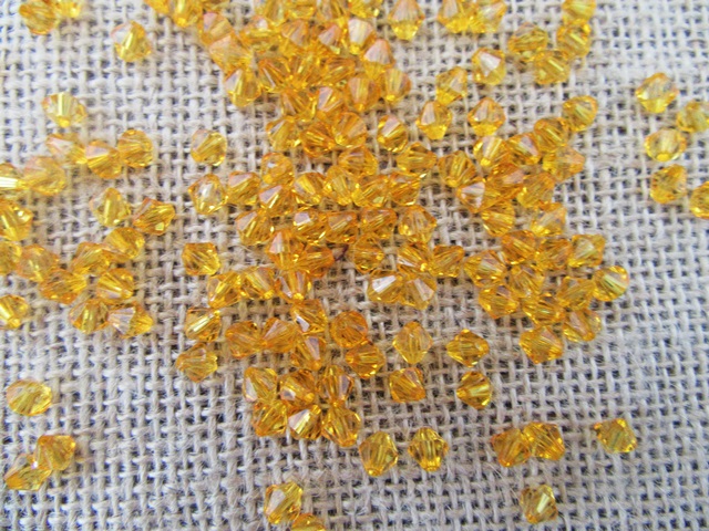 3600Pcs Orange Faceted Bicone Beads Jewellery Finding 6mm - Click Image to Close
