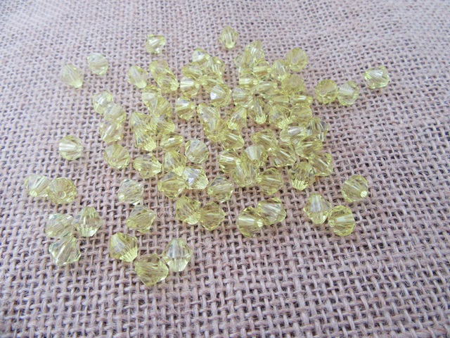 1200Pcs Light Yellow Faceted Bicone Beads Jewellery Finding 8x8m - Click Image to Close