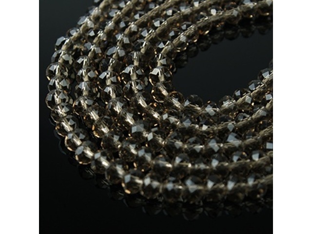 10Strands X 99Pcs Grey Faceted Crystal Beads 6mm