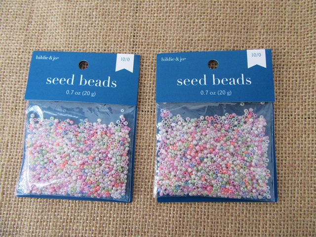 12Sheets X 20Grams Round Glass Seed Beads 10/0 Mixed - Click Image to Close