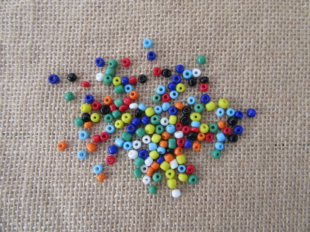 216Grams Net Weight Round Glass Seed Beads Mixed Color 4-5mm - Click Image to Close
