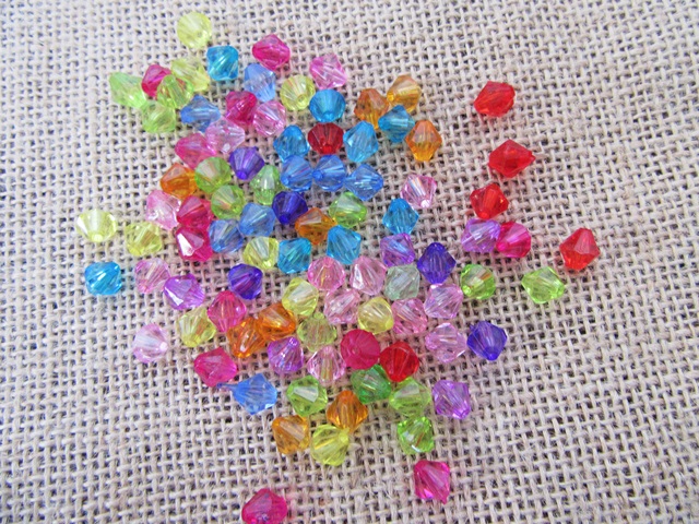 2600Pcs Faceted Bicone Beads Jewellery Finding Mixed 8mm - Click Image to Close