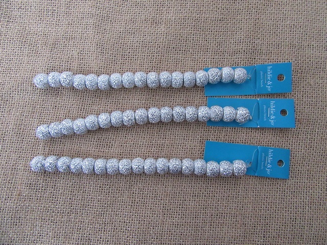 12Strands X 17Pcs Round Silvery Plastic Beads 14mm Dia. 12Strands X 17Pcs Round Silvery Plastic Beads 14mm Dia.
