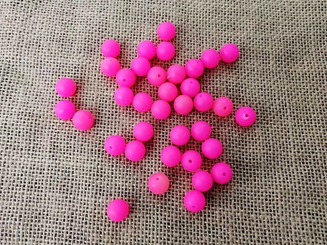 510Pcs HQ Fushia Round Soft SILICONE RUBBER Beads Jewelry Making - Click Image to Close