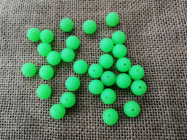 510Pcs HQ Green Round Soft SILICONE RUBBER Beads Jewelry Making - Click Image to Close