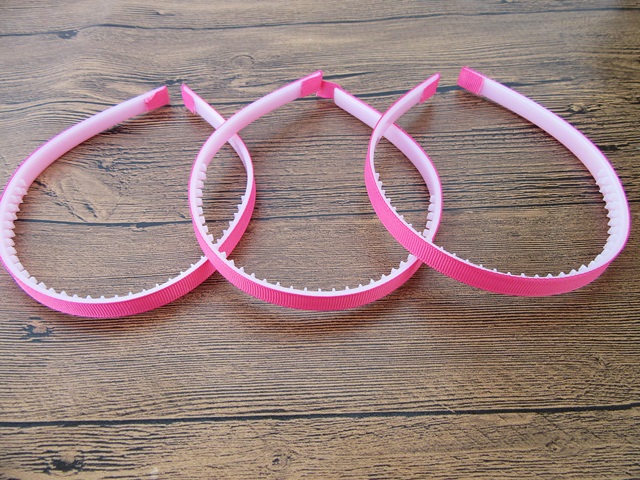 20Pcs Fuschia Hair Band Headband with Teeth 10mm Wide - Click Image to Close