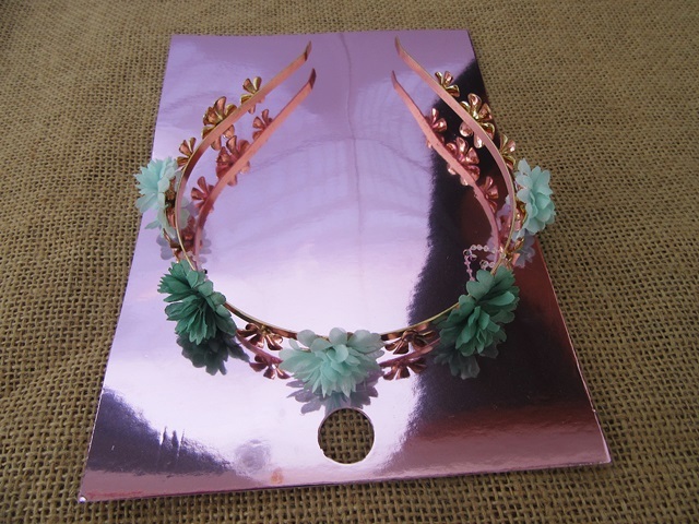 6X Green Flower Forehead Garland Headband Hairclip Headwear 6X Green Flower Forehead Garland Headband Hairclip Headwear