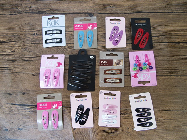 12Sheets BB Snap Hair Clips Assorted - Click Image to Close