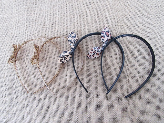 12X Fashion Leopard Hair Band Headband 8mm with Bowknot
