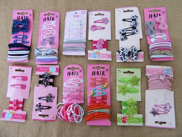 12Sheets BB Snap Hair Clips Hair Ties for Girls Assorted 12Sheets BB Snap Hair Clips Hair Ties for Girls Assorted