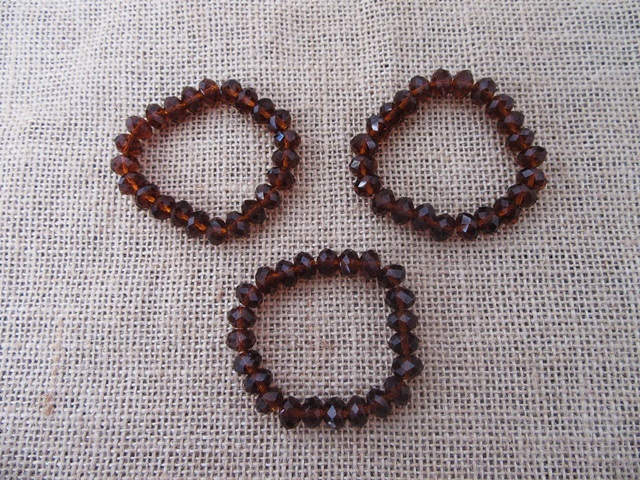 12Pcs Brown Crystal Glass Faceted Beaded Bracelets 10mm 12Pcs Brown Crystal Glass Faceted Beaded Bracelets 10mm