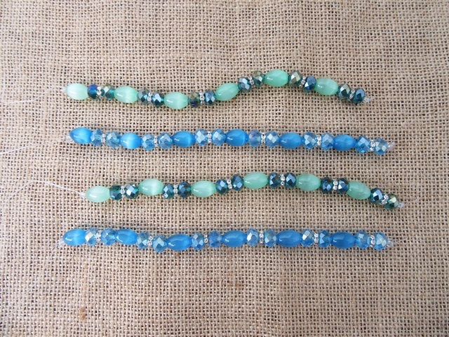 10Strands Unfinished Glass Beaded Bracelets 24cm Long 10Strands Unfinished Glass Beaded Bracelets 24cm Long