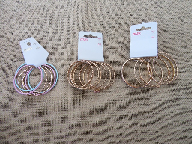 12Pkts Metal Multi-Loop Bangles Bracelets Assorted - Click Image to Close