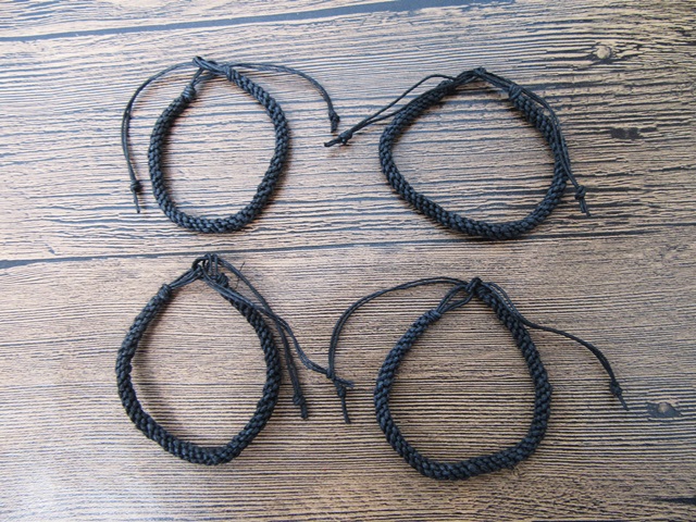 4x12Pcs Handmade Hemp Knitted Drawstring Unfinished Bracelets 5m - Click Image to Close