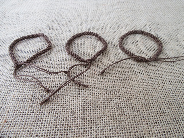 4x12Pcs Handmade Hemp Knitted Drawstring Unfinished Bracelets 5m - Click Image to Close