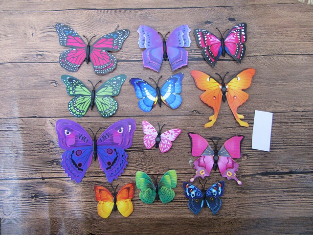 10Pkts x 12Pcs 3D Butterfly Fridge Magnet Sticker Art Design - Click Image to Close