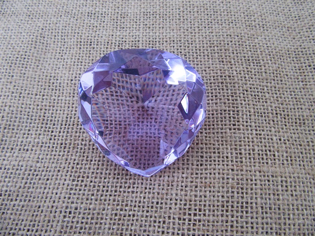 1X Purple Heart Crystal Taper Ball 60x60x32mm - Click Image to Close