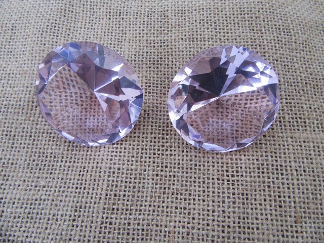 8X Pink Round Crystal Taper Ball 50x30mm
