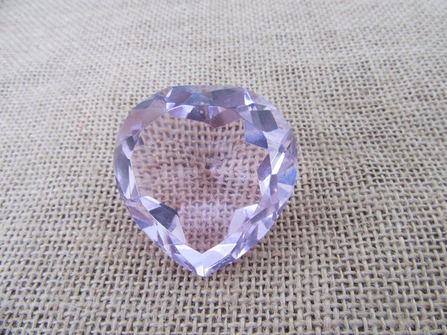 8X Pink Heart Crystal Taper Ball 50x50x28mm - Click Image to Close