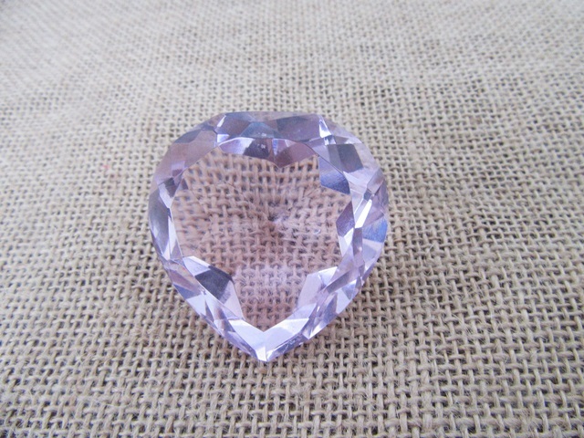 8X Pink Heart Crystal Taper Ball 50x50x28mm