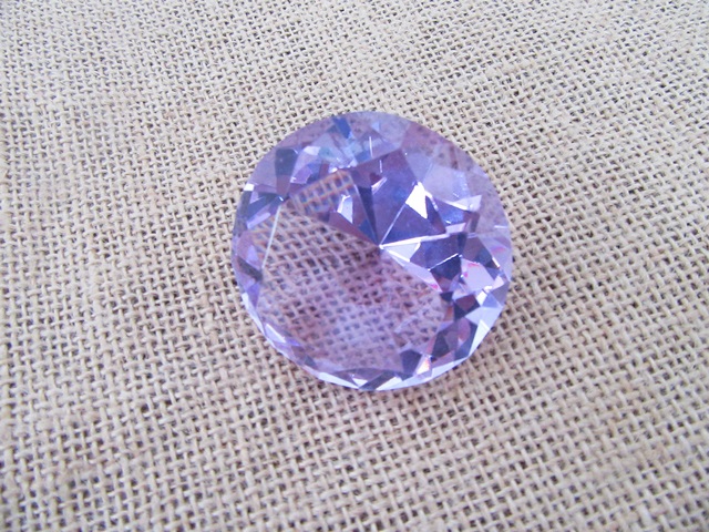3X Purple Round Crystal Taper Ball 50x30mm - Click Image to Close