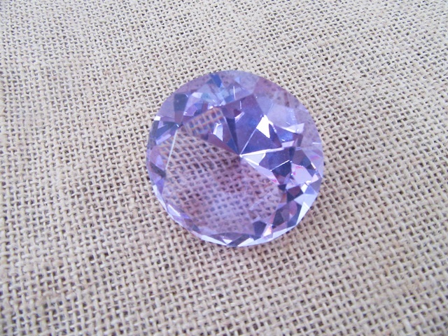3X Purple Round Crystal Taper Ball 50x30mm
