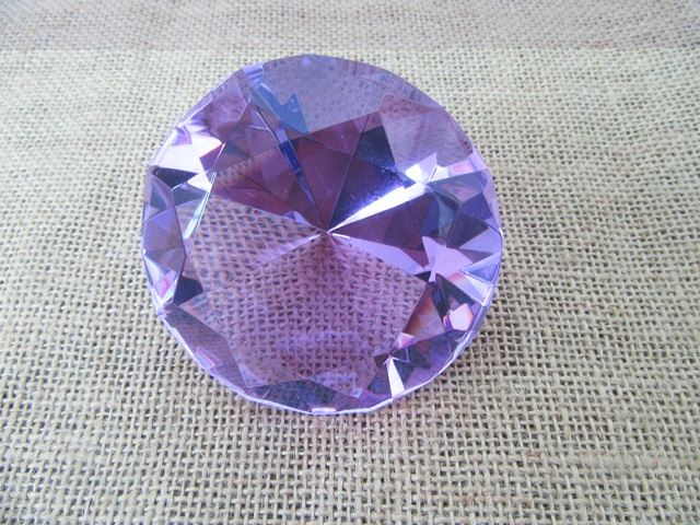 1X Purple Round Crystal Taper Ball 78x50mm - Click Image to Close