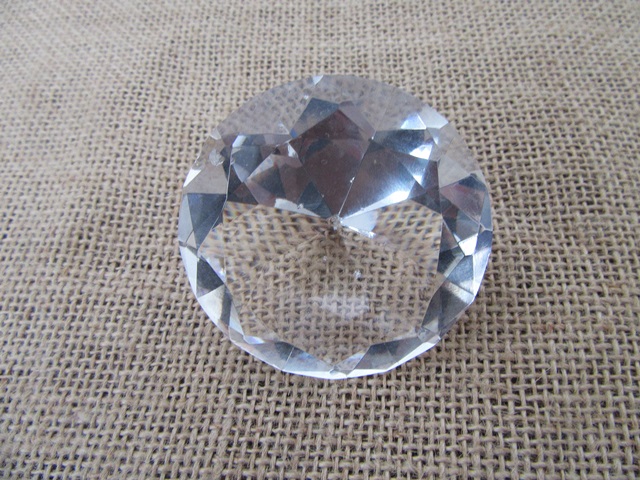 1X Clear Round Crystal Taper Ball 60x36mm - Click Image to Close