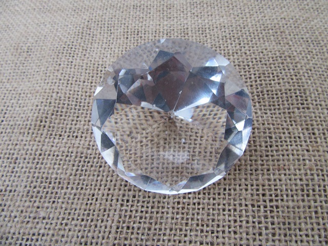 1X Clear Round Crystal Taper Ball 60x36mm 1X Clear Round Crystal Taper Ball 60x36mm