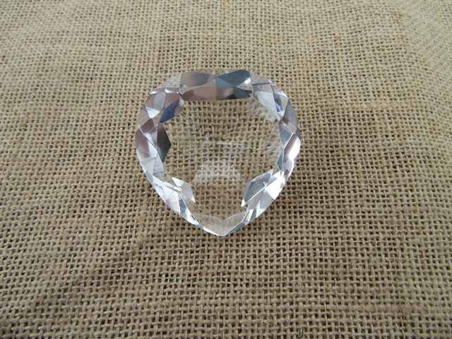 1X Clear Heart Crystal Taper Ball 59x59x31mm - Click Image to Close