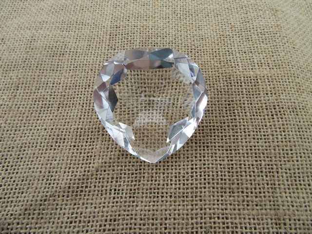 1X Clear Heart Crystal Taper Ball 59x59x31mm