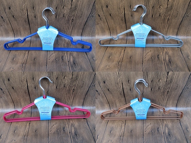 5Pcs Metal Wire Coat Clothes Closet Hangers - Mixed Color