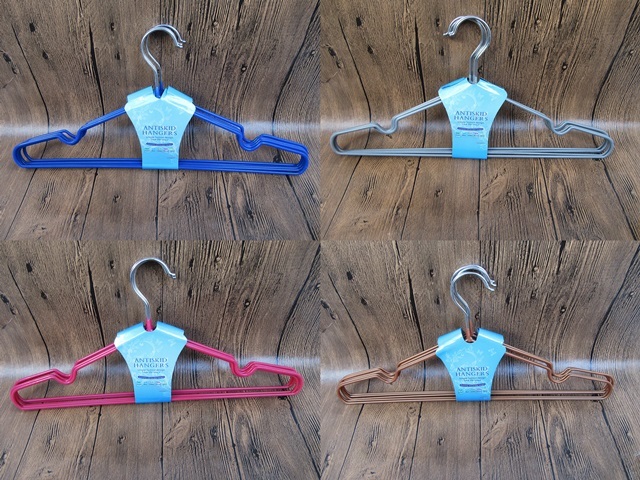 5Pcs Metal Wire Coat Clothes Closet Hangers - Mixed Color - Click Image to Close