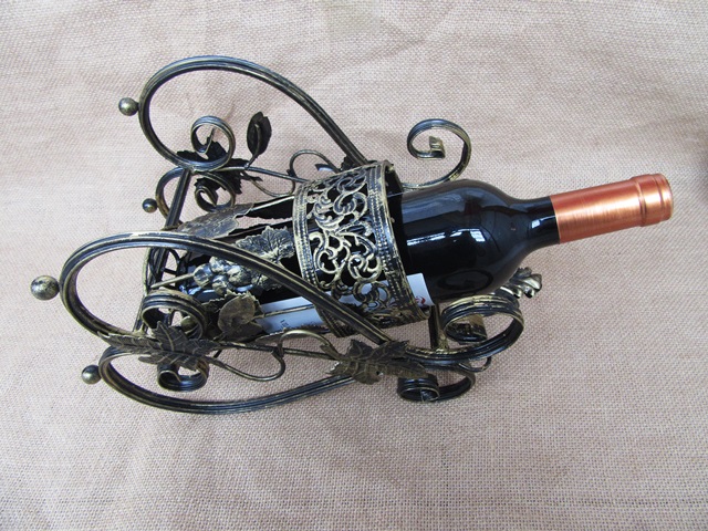 1X AntiqueBronze Red Wine Rack Bottle Bracket Holder Party Decor - Click Image to Close