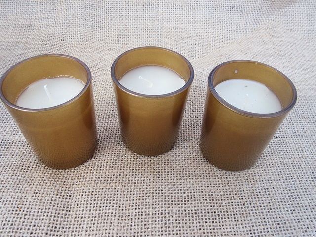 4Pkts x 3Pcs Scented White Candle IN Brown Glass Cup 6.3x5cm 4Pkts x 3Pcs Scented White Candle IN Brown Glass Cup 6.3x5cm